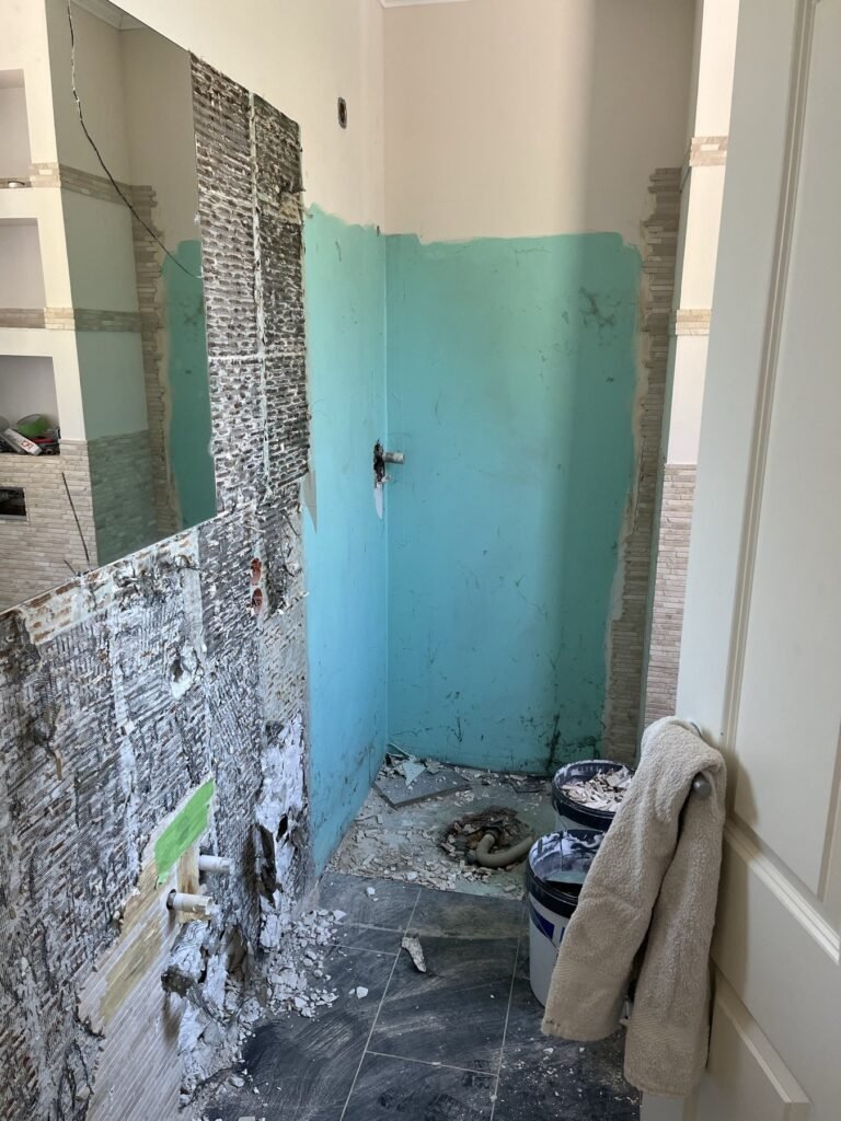 Badezimmer während des Rückbaus